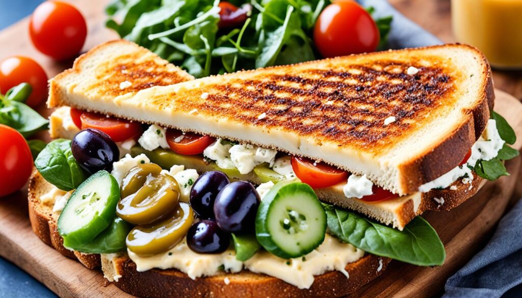 Mediterranean-inspired feta and olive melt