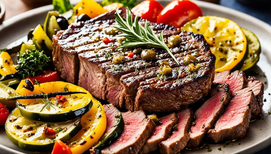 Mediterranean steak with olive tapenade