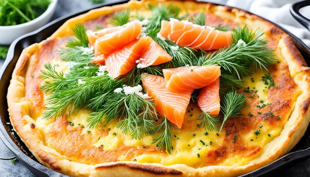 Savory Dutch baby with smoked salmon