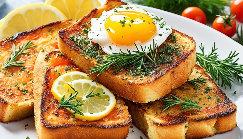 Savory French toast with smoked salmon