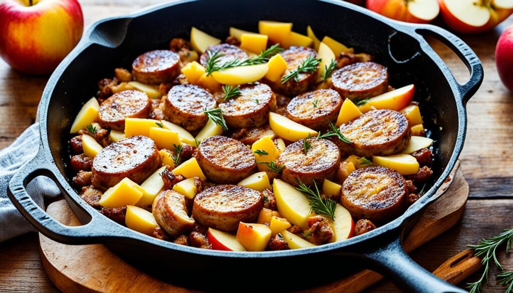 Savory sausage and apple breakfast skillet