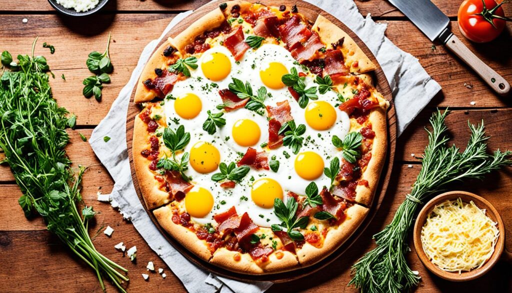 Skillet breakfast pizza