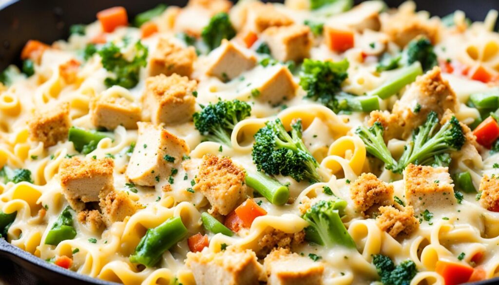 Skillet chicken noodle casserole