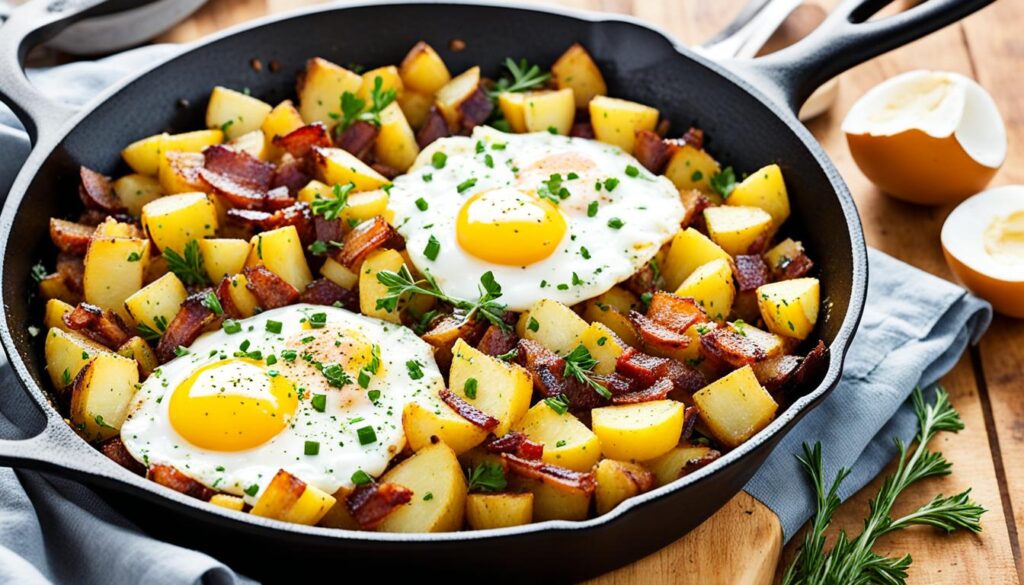 Skillet egg and potato hash