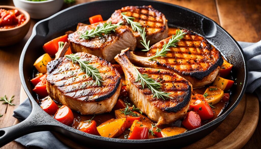 Smoky paprika and thyme skillet pork chops