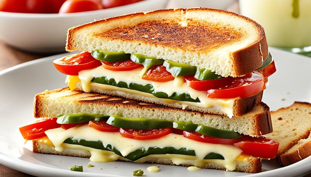 Spicy grilled cheese with pepper jack and tomato