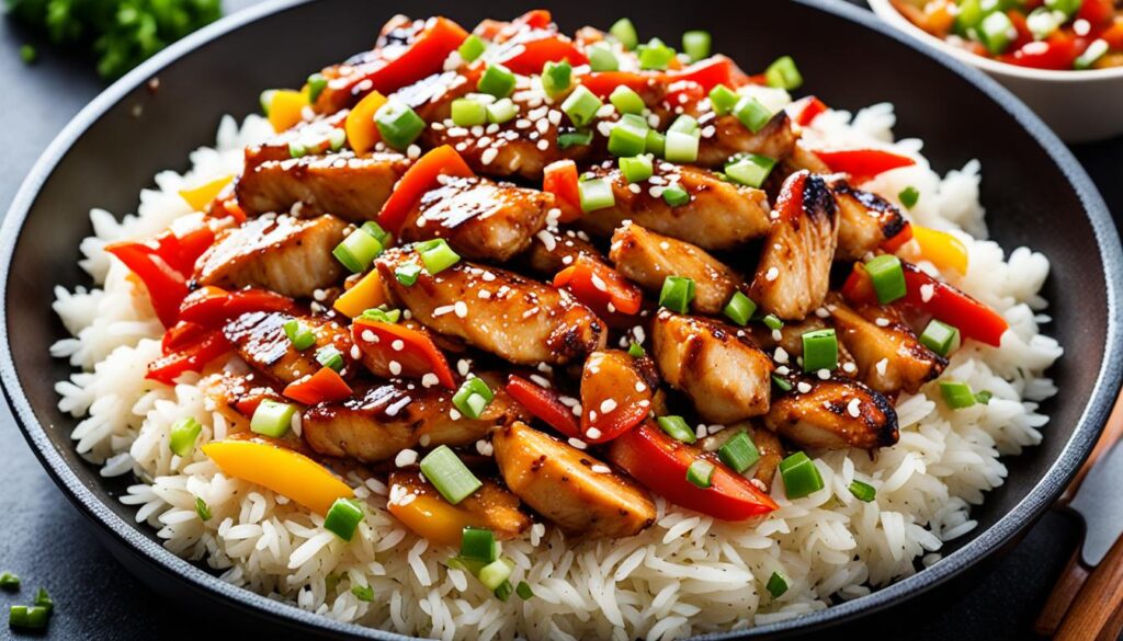 Teriyaki chicken and rice skillet