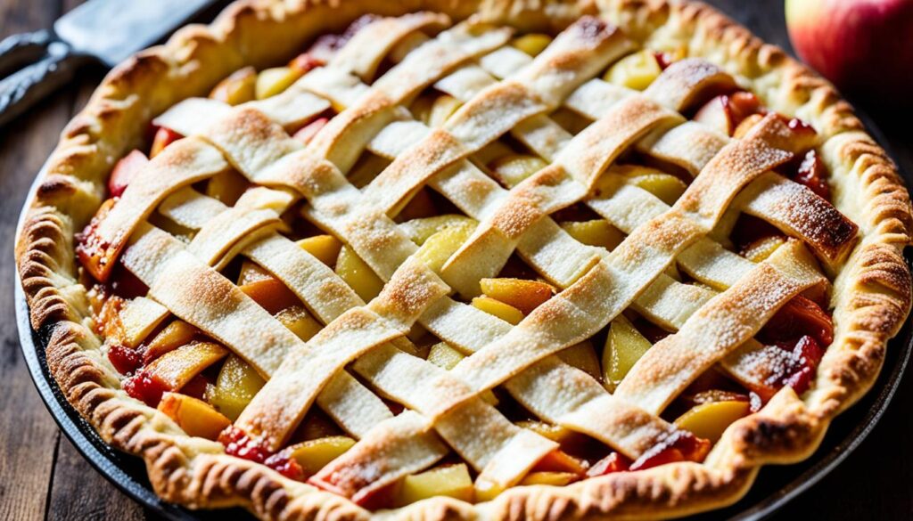 Vegetarian cast iron apple pie