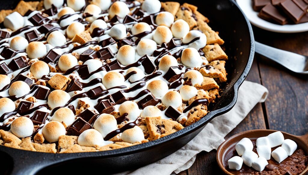 campfire smores skillet cookie sundae