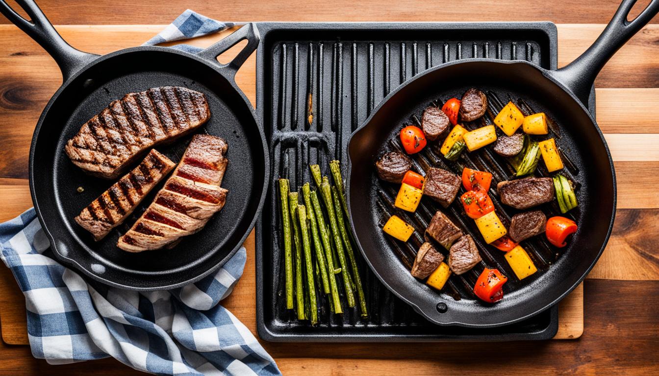 cast iron skillet vs grill pan