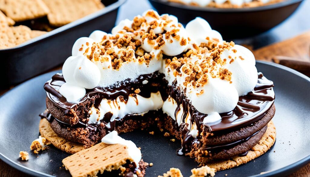 chocolate lava smores skillet cookie