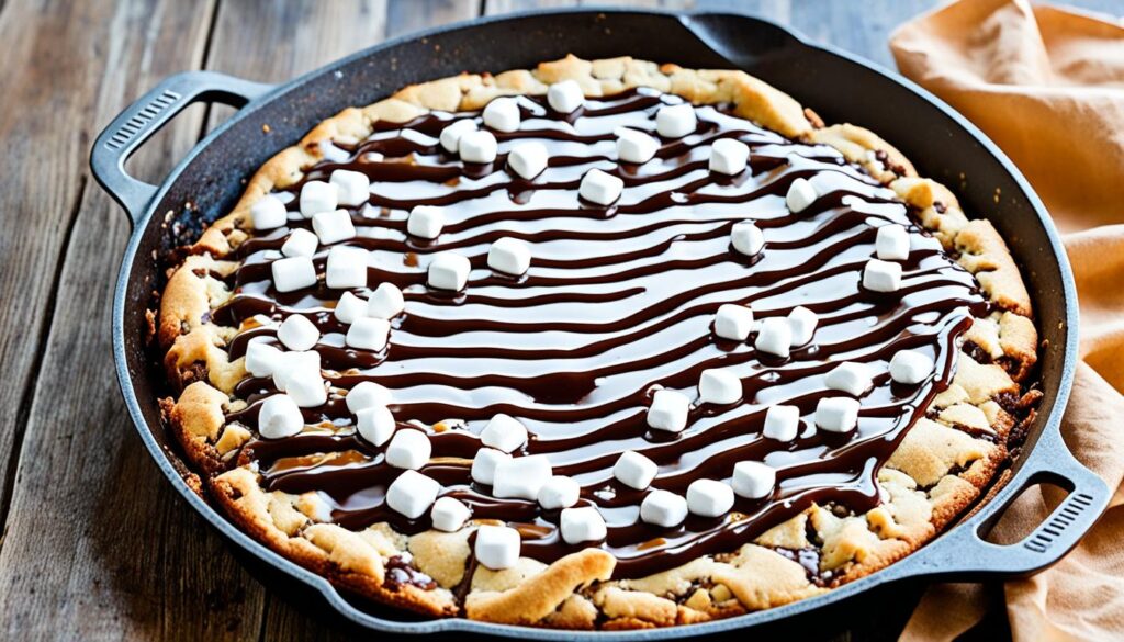 salted caramel smores skillet cookie