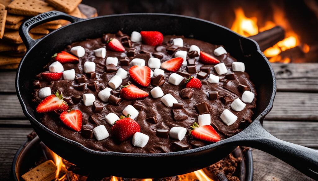 skillet smores brownie dip