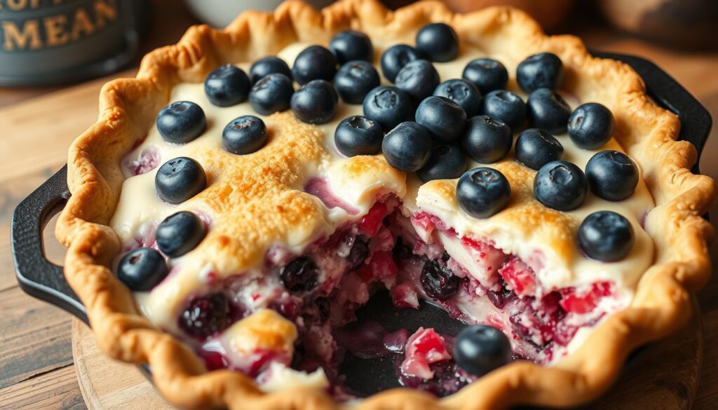 Blueberry Rhubarb Cream Pie