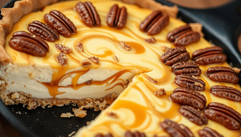 Pecan cheesecake pie