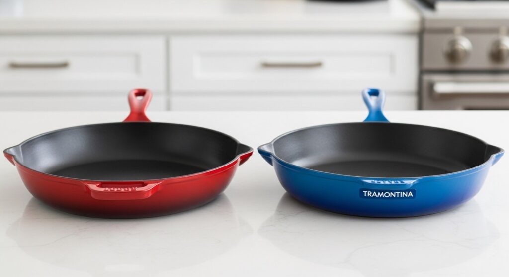 Lodge Enameled Cast Iron Skillet vs Tramontina Enameled Cast Iron Skillet: Complete Comparison Guide Lodge Enameled Cast Iron Skillet vs Tramontina Enameled Cast Iron Skillet Complete Comparison Guide