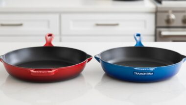 Lodge Enameled Cast Iron Skillet vs Tramontina Enameled Cast Iron Skillet Complete Comparison Guide
