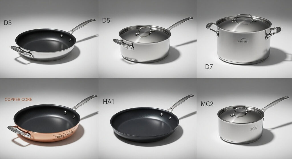 All Clad D3 vs D5 vs D7 vs Copper Core vs HA1 vs MC2 Cookware Set Comparison Chart All Clad D3 vs D5 vs D7 vs Copper Core vs HA1 vs MC2 Cookware Set Comparison Chart