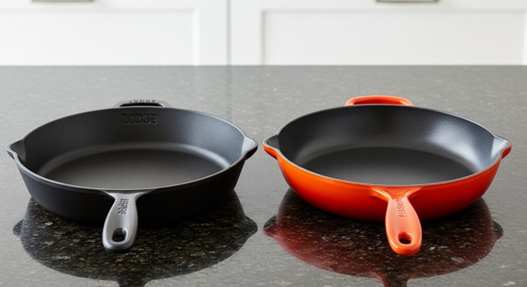 Lodge Enameled Cast Iron Skillet vs Le Creuset Enameled Cast Iron Skillet: Complete Comparison Guide Lodge Enameled Cast Iron Skillet vs Le Creuset Enameled Cast Iron Skillet Complete Comparison Guide