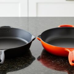 Lodge Enameled Cast Iron Skillet vs Le Creuset Enameled Cast Iron Skillet Complete Comparison Guide