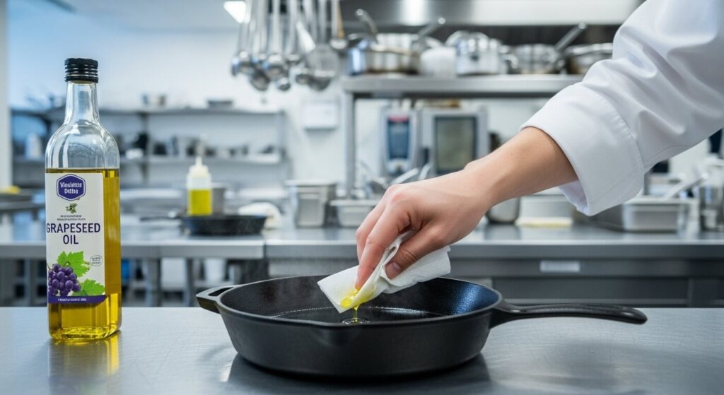Seasoning a Cast Iron Skillet with Grapeseed Oil: Why Pros Prefer High-Smoke Point Fats Seasoning a Cast Iron Skillet with Grapeseed Oil