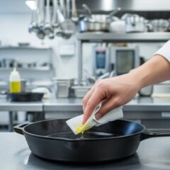 Seasoning a Cast Iron Skillet with Grapeseed Oil