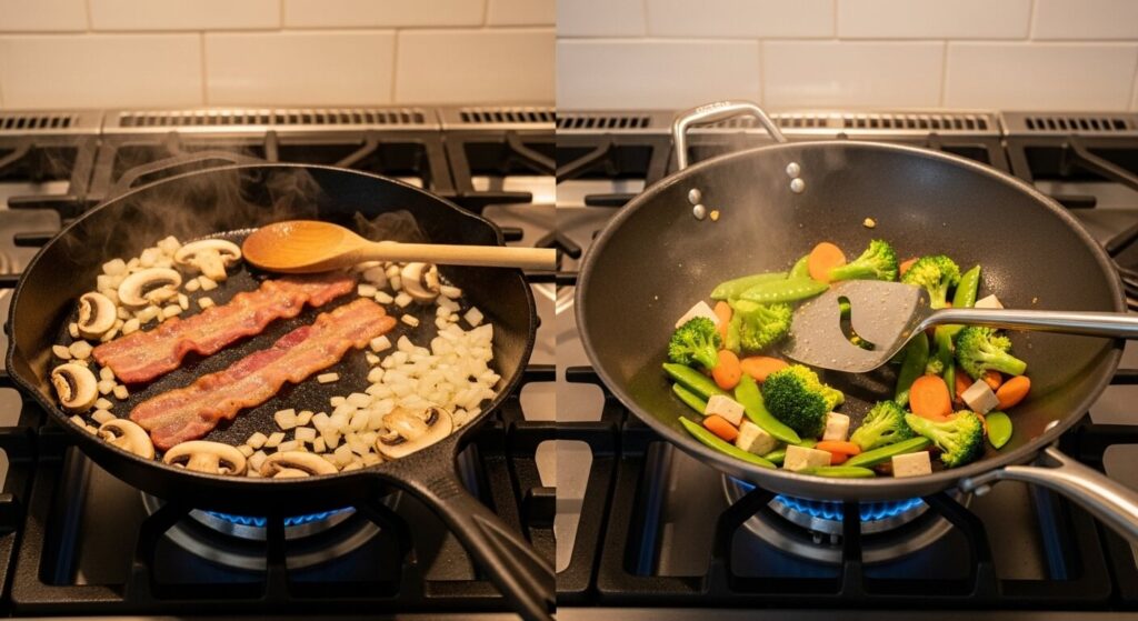 Skillet vs Wok: Which Pan Should You Choose for Your Kitchen? Skillet vs Wok Which Pan Should You Choose for Your Kitchen