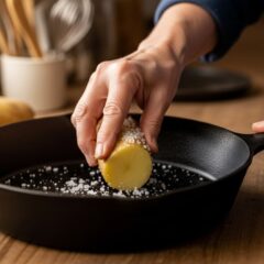 The Salt and Potato Method: A Senior's Arthritis-Safe Way to Clean a Cast Iron Skillet