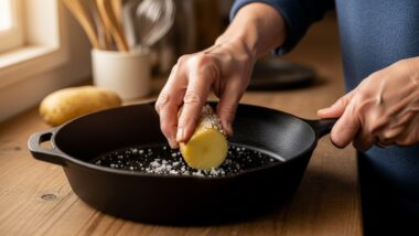 The Salt and Potato Method: A Senior's Arthritis-Safe Way to Clean a Cast Iron Skillet